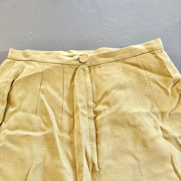 Vintage 60s Susan Thomas Tweed Mustard Yellow Skirt 100% Rayon 28" - Picture 5 of 10